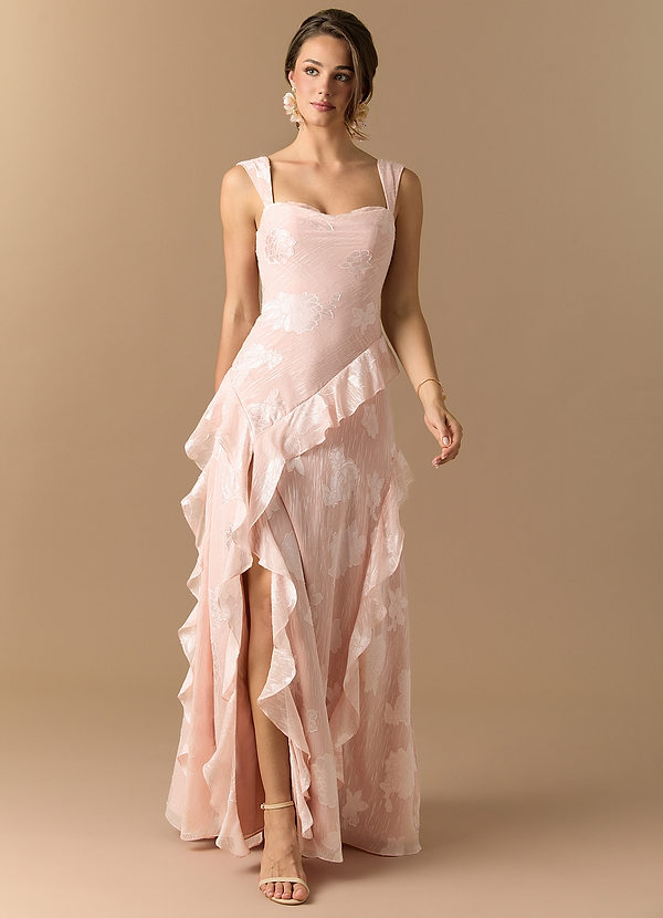 Rochelle Peach Rose Maxi Dress image1