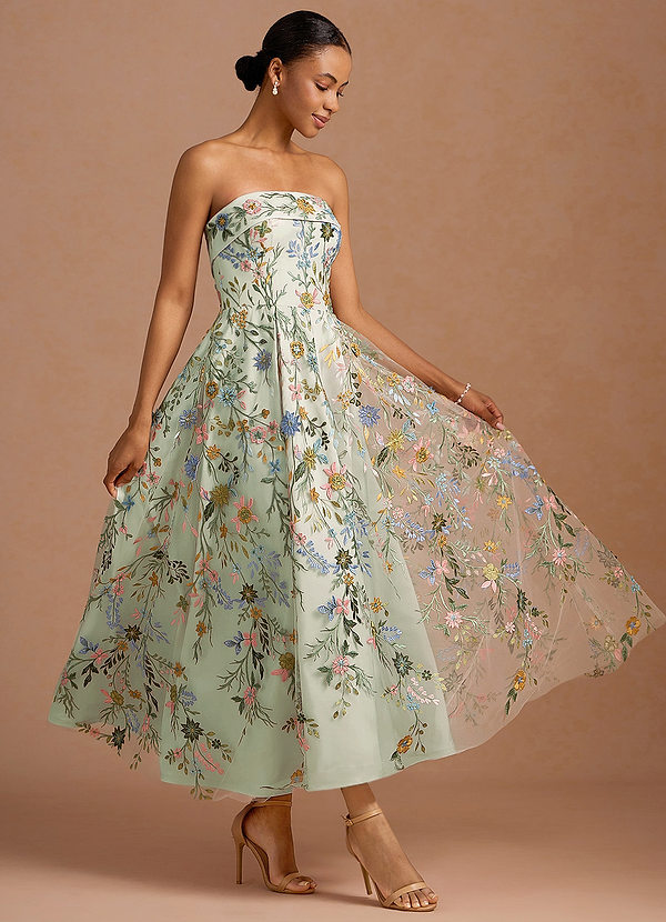 Evangeline Light Green Maxi Dress image1