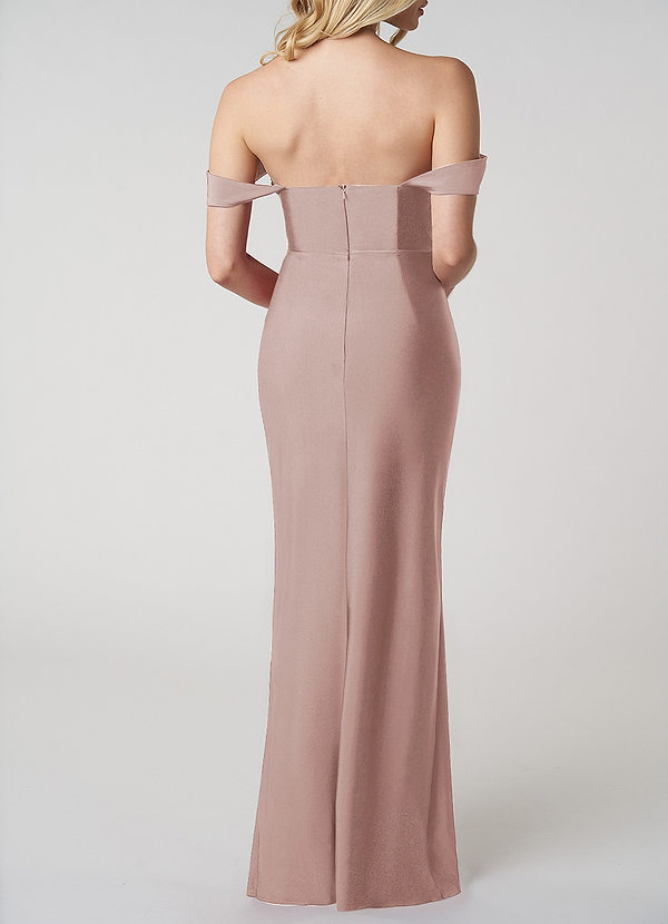 back Blush Pink Convertible Off Shoulder Satin Maxi Dress