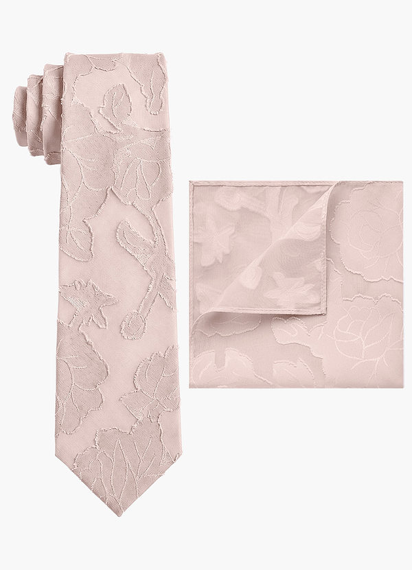 front Floral Burnout Wide Tie and Pocket Square Set
