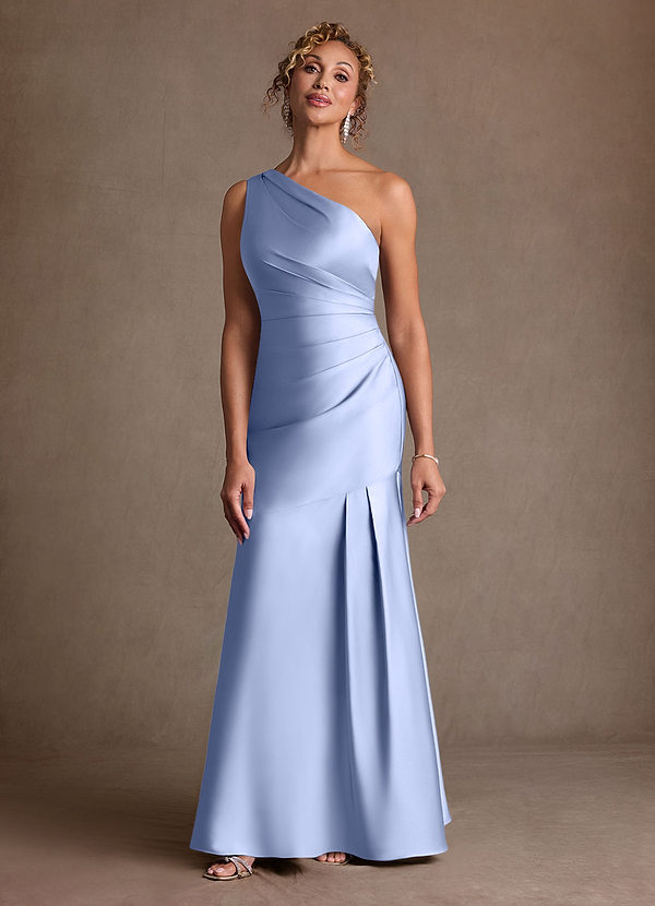 Azazie Haifa Mother of the Brides Dresses Ice Mermaid One Shoulder Stretch Satin Dress image1