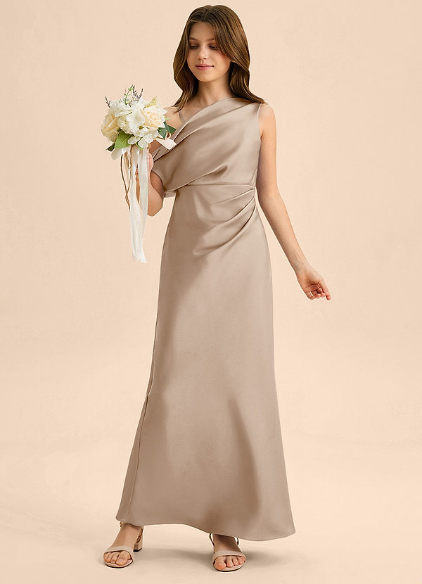 Azazie Emerson Junior Klä av Tubklänning i Stretch Satin Av axeln image1