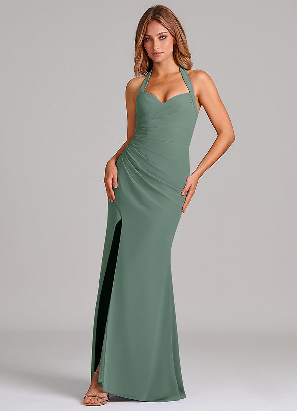 Azazie Emeria Suknie dla druhen Syrena Dekolt w kształcie serca Szyfon Do ziemi Sukienka image1