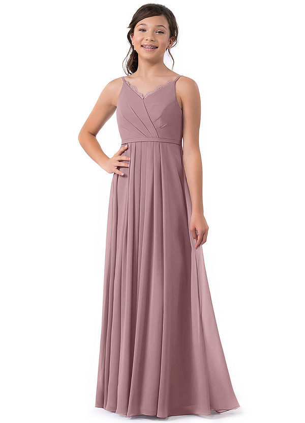 Vestidos Largos Para Damas De Honor Junior Con Hombros Descubiertos Rosa Chicle main image 1
