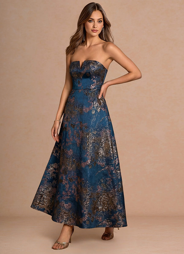 Marlie Teal Floral Maxi Dress image1