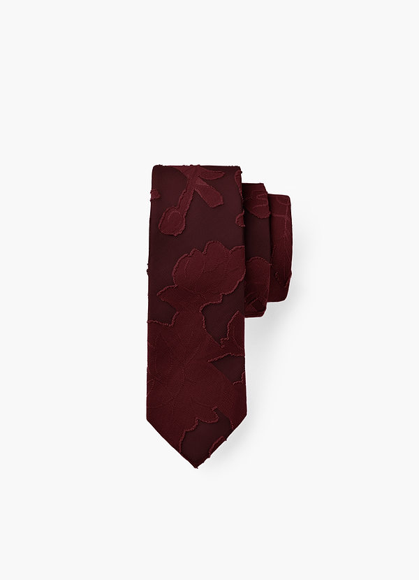 front Floral Burnout Wedding Skinny Tie