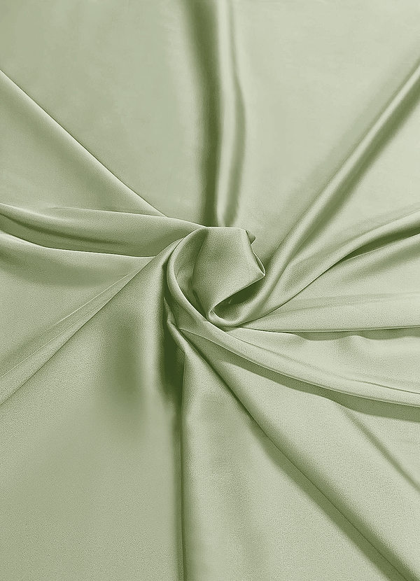 front Azazie Dusty Sage Stretch Satin Fabric By the Yard