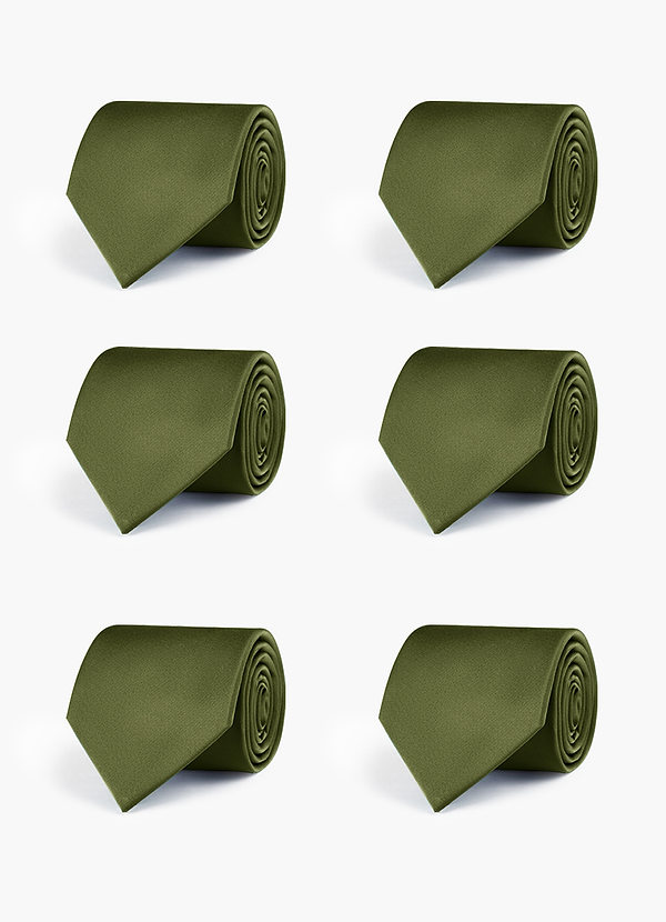 front Stretch Satin Matching Groomsmen Tie Set – 6 Pieces