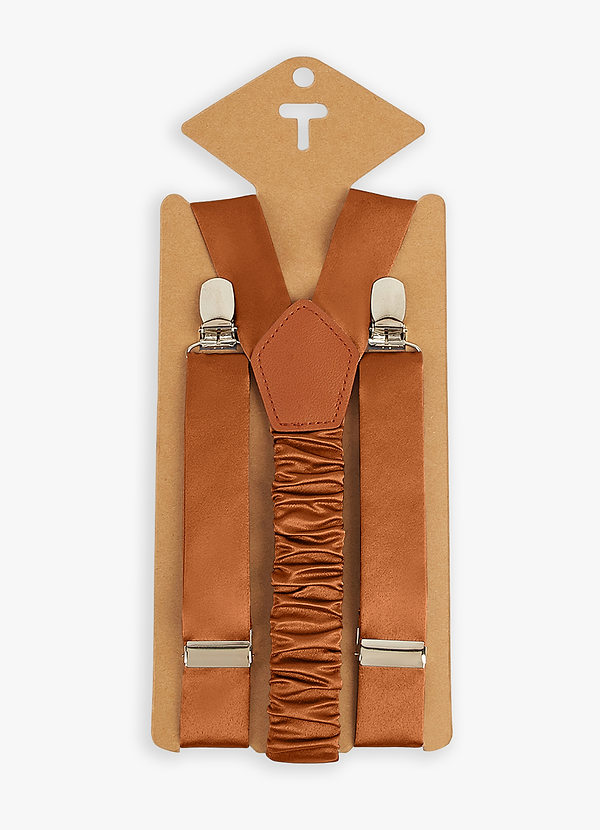 front Matching Color Boy's Matte Satin Suspenders