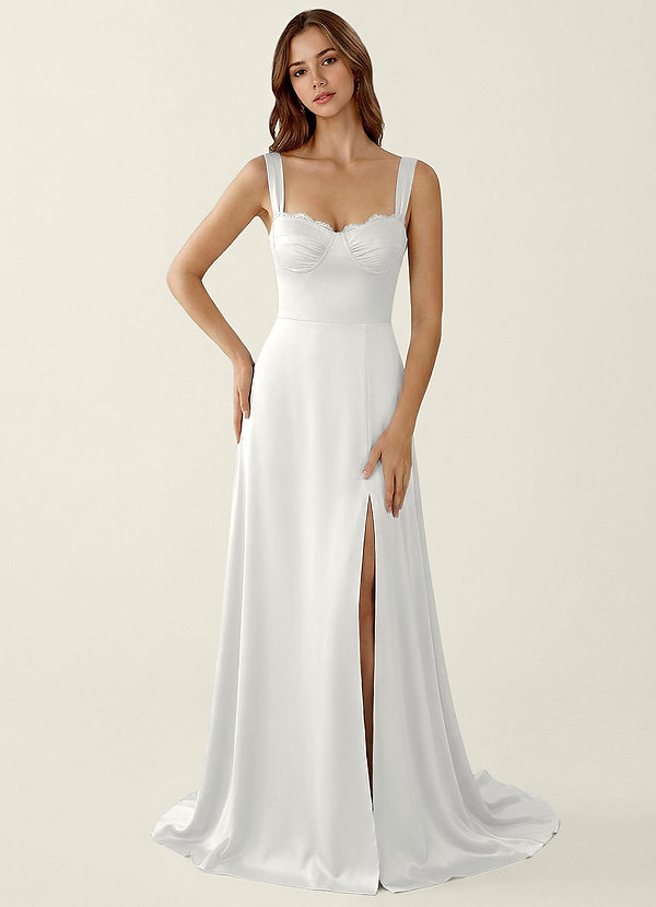 Dolce Vita Bianca Abito da ballo in raso con allacciatura sulla schiena image1