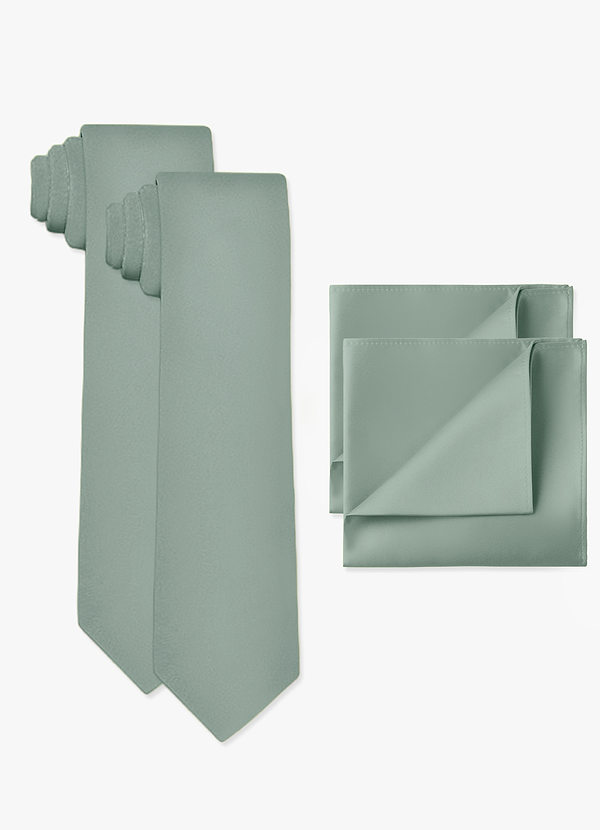 front Matte Satin Wide Tie and Pocket Square 2-Piece Set