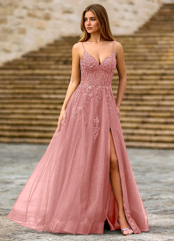 Milliener Blasses Pink Tüllblumen-Abendkleid image1