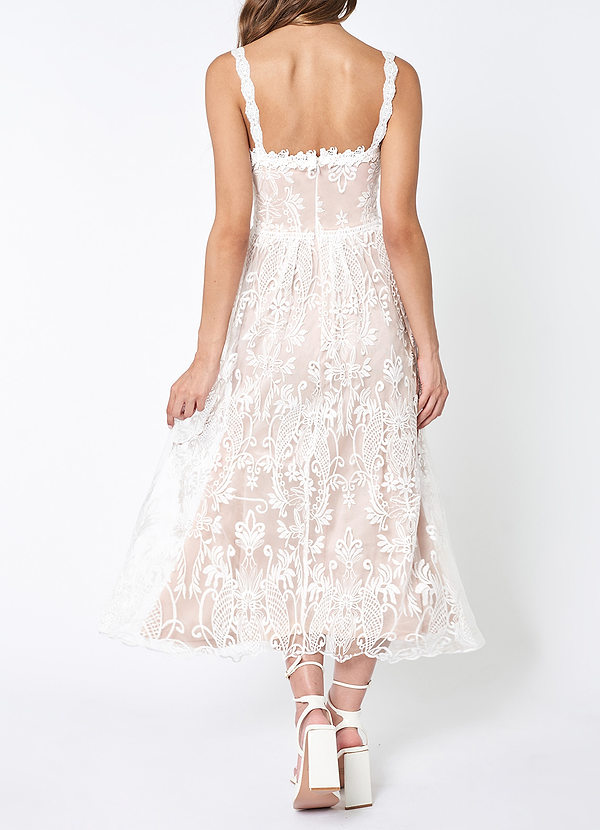 back My Dearest White Lace Sleeveless Midi Dress