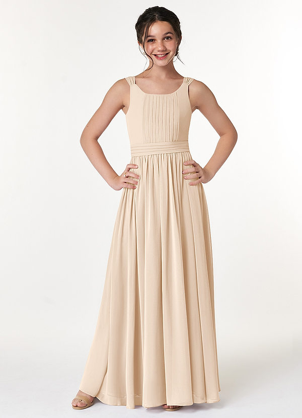 Vestidos Modernos Para Damas De Honor Junior De Longitud Té Con Falda AsiméTrica Rojo main image 0