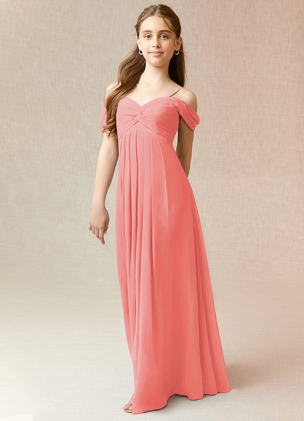 Kaitlynn Junior A-Line Off the Shoulder Chiffon Dress