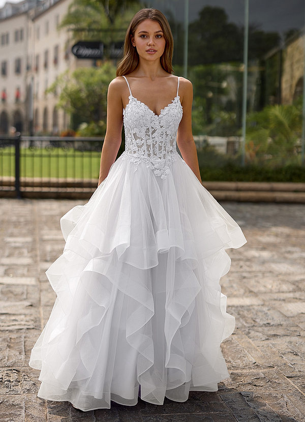 Spitze Blanc Robe de bal en dentelle transparente image1