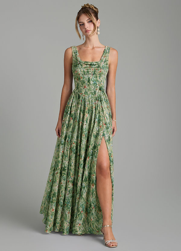 Novi Bridesmaid Dresses Meadow Bloom A-Line Pleated Chiffon Dress image1