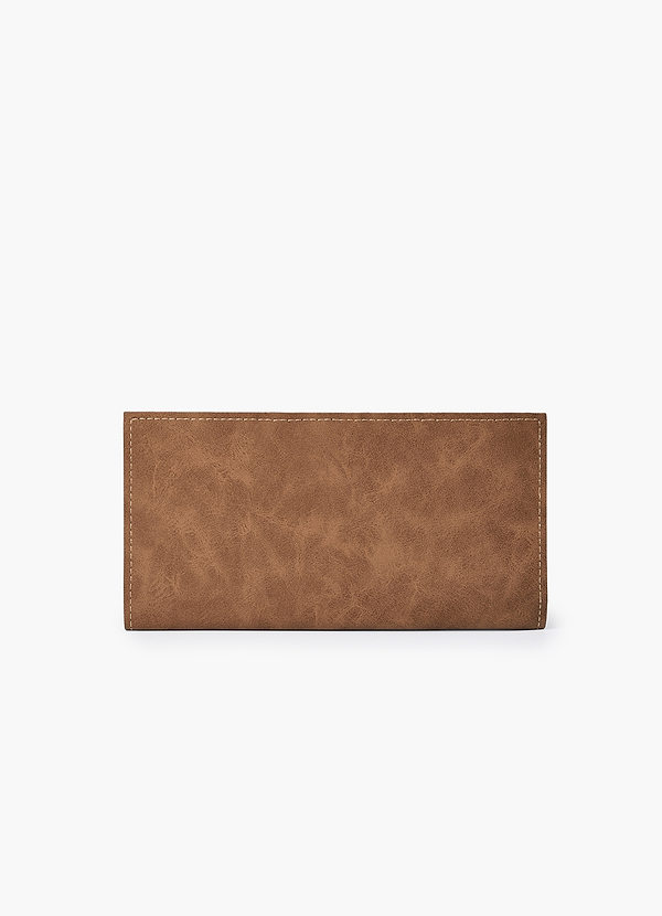 front Men's Marbled Matte Leather Long Wallet