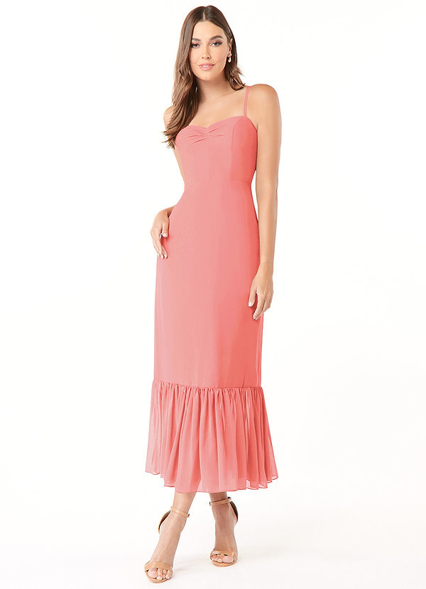 Azazie Justina Bridesmaid Dresses A-Line Sweetheart Neckline Chiffon Ankle-Length Dress image1