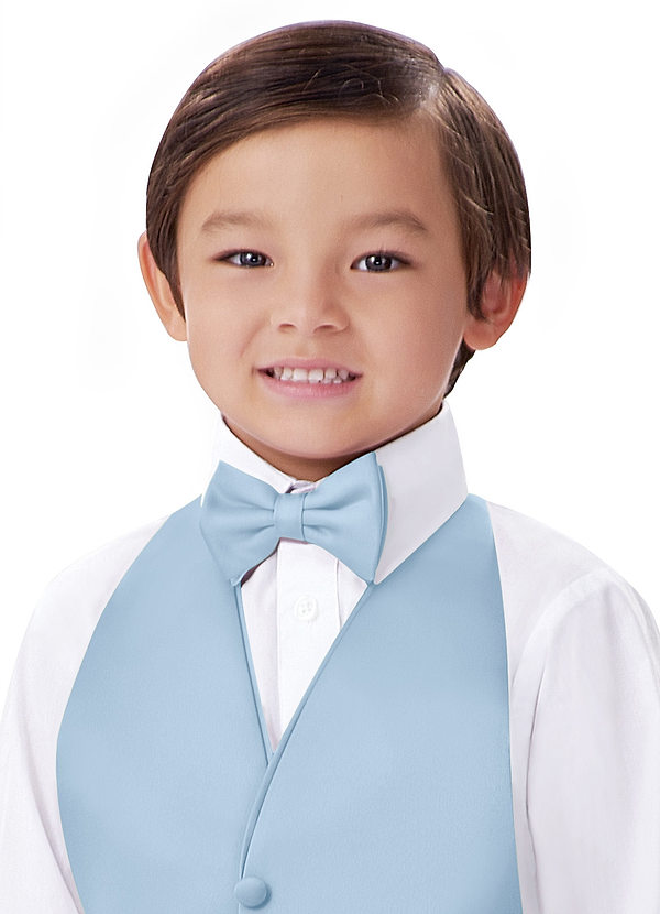 front Boy's Matte Satin Pre-Tied Bow Tie
