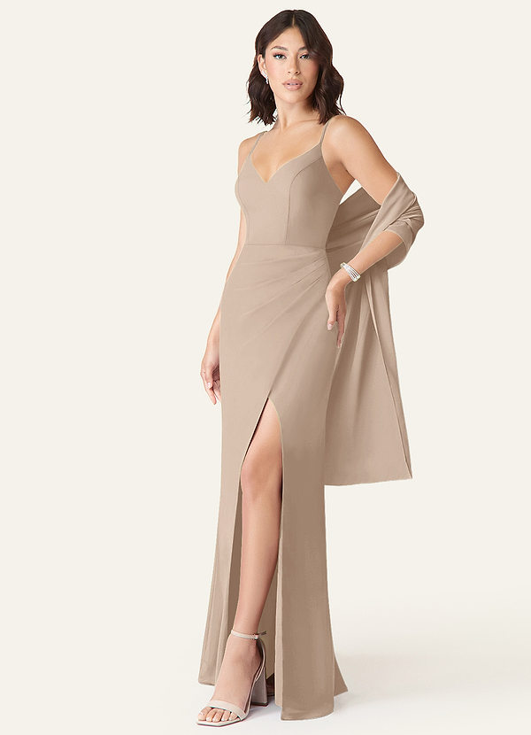 front Azazie Bijpassende Kleur Chiffon Sjaal