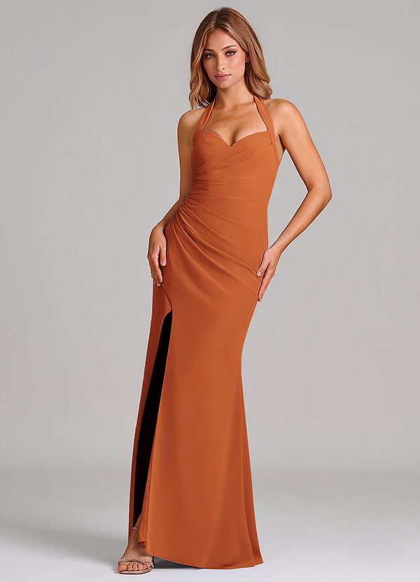 Azazie Emeria Bridesmaid Dresses Cinnamon Mermaid Sweetheart Neckline Chiffon Dress image1