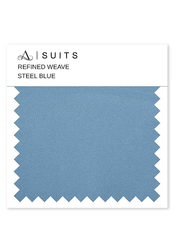 front Azazie Steel Blue Refined Weave Suit Swatch