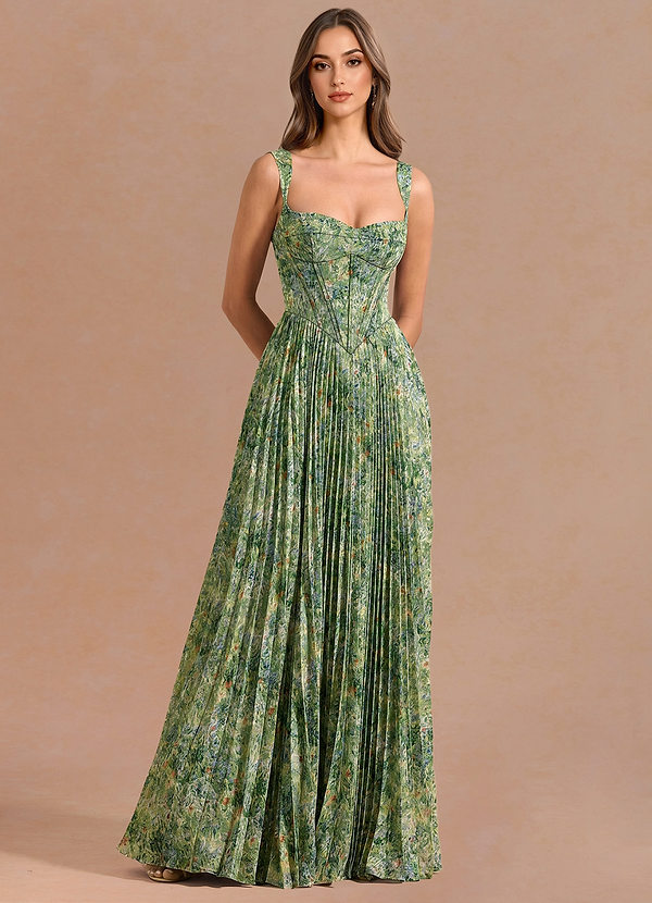 Robe Maxi Vert Floral Nephele image1