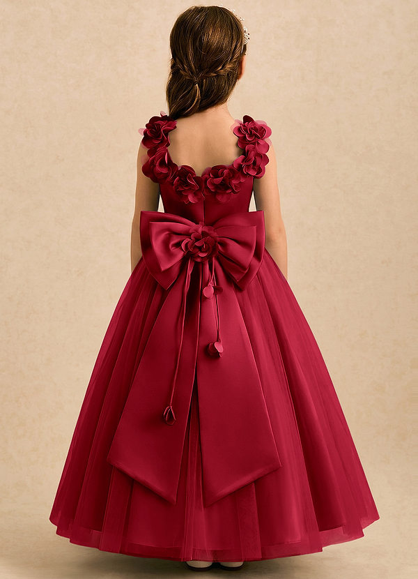 Eden Flower Girl Dresses Scarlet Ball-Gown Pleated Tulle Dress image1