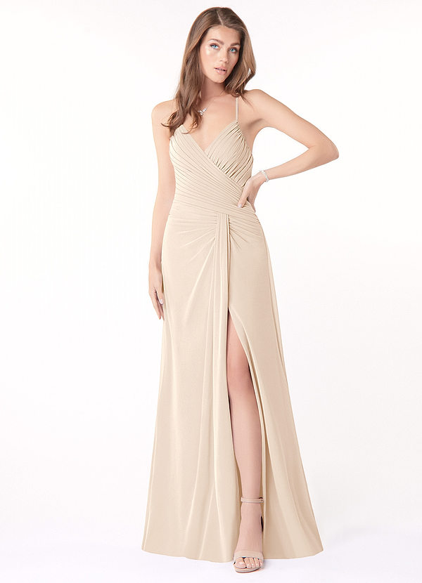 Azazie Marz Bridesmaid Dresses A-Line Chiffon Floor-Length Dress image1