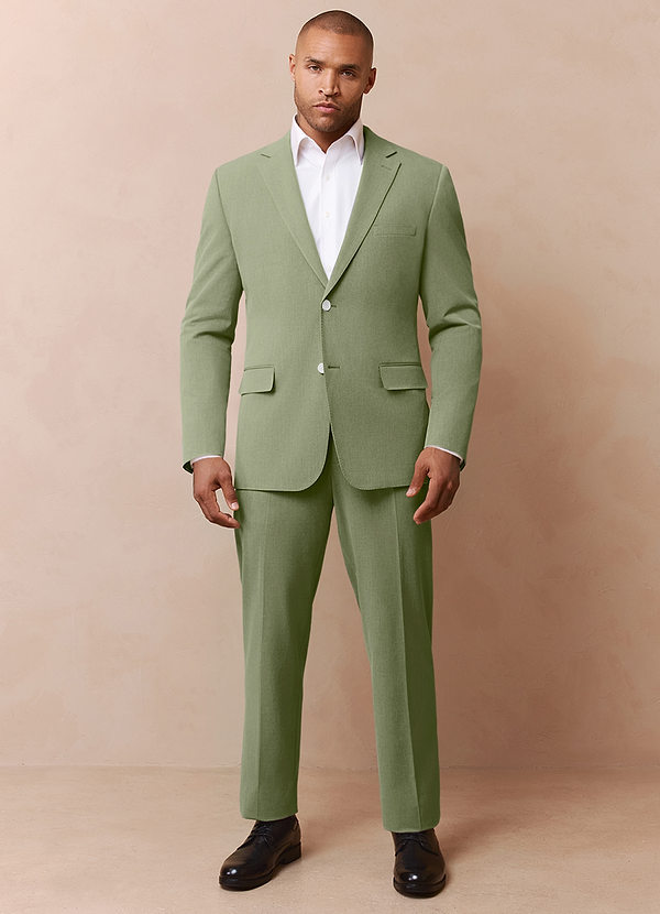 front James Pistachio Structured Stretch Suit