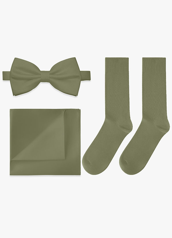 front Matching Bow Tie & Pocket Square & Socks Set