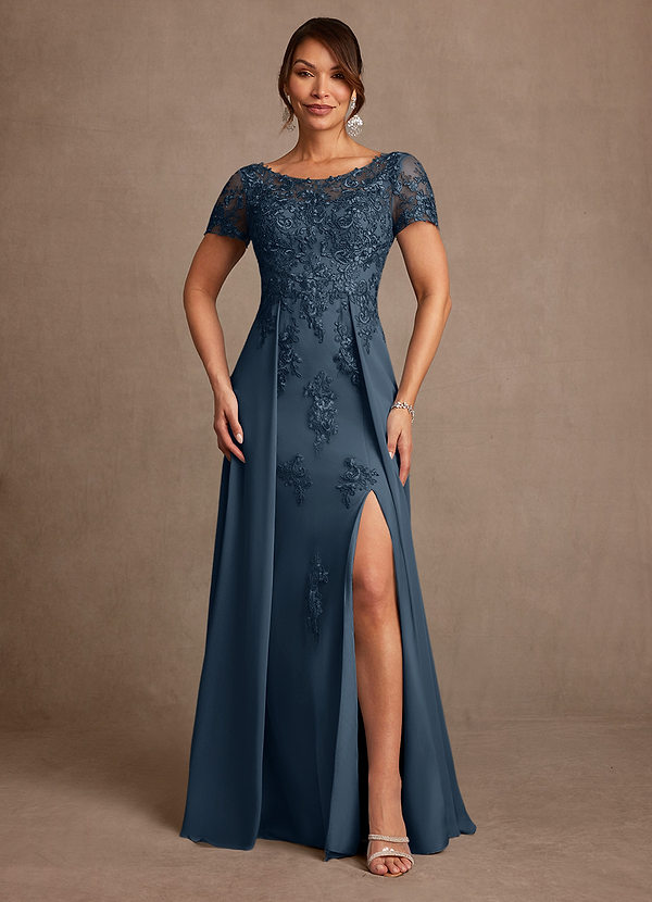 Azazie Alva Vestidos de Madre de la Novia Vestido de Neptuno de Encaje de Corte en A image1