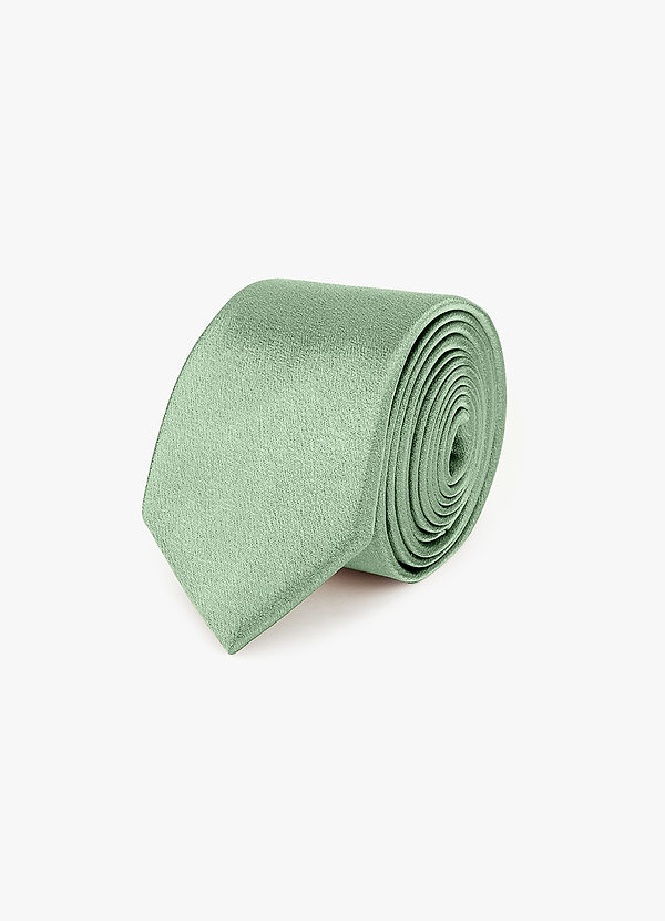 front Metallic Satin Skinny Tie