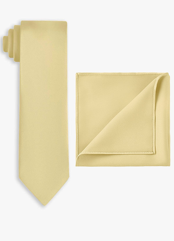 front Bredt slips- og lommekludsæt i stretchsatin