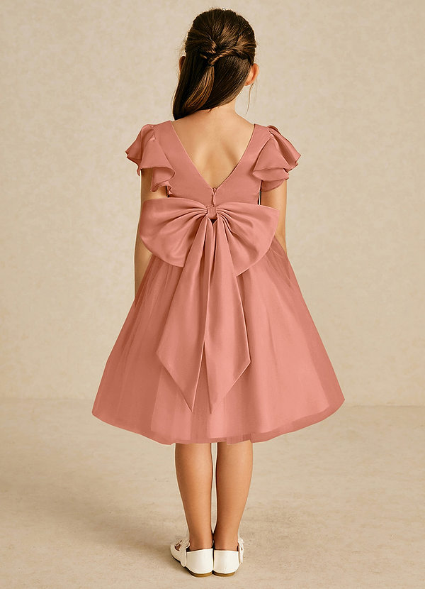 Azazie Kaeya Flower Girl Dresses MAI TAI A-Line Bow Tulle Dress image1