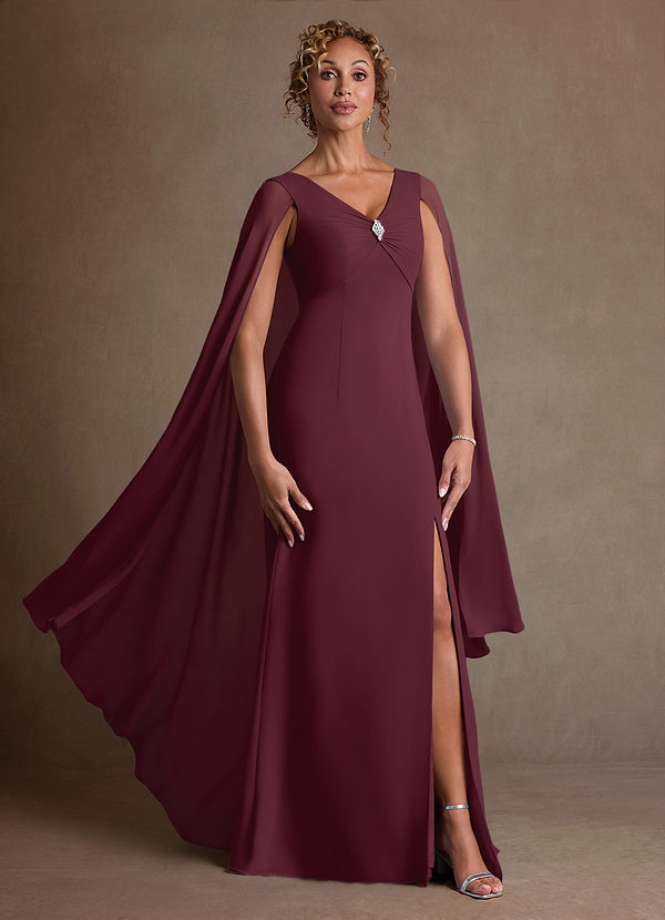 Azazie Boudica Suknie dla Matki Panny Młodej Linia A Pofałdowany Szyfon Długość podłogi Sukienka image1