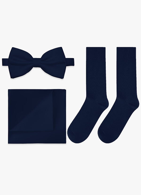 front Matching Bow Tie & Pocket Square & Socks Set