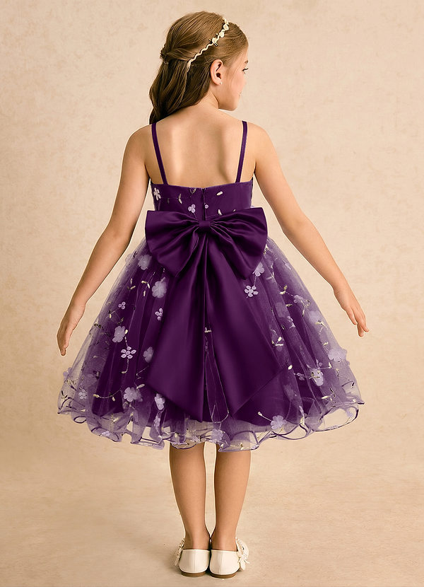 Azazie Junebug Blumenkinder Kleider Ballkleid Spaghetti Riemen Tüll Kleid Traube image1