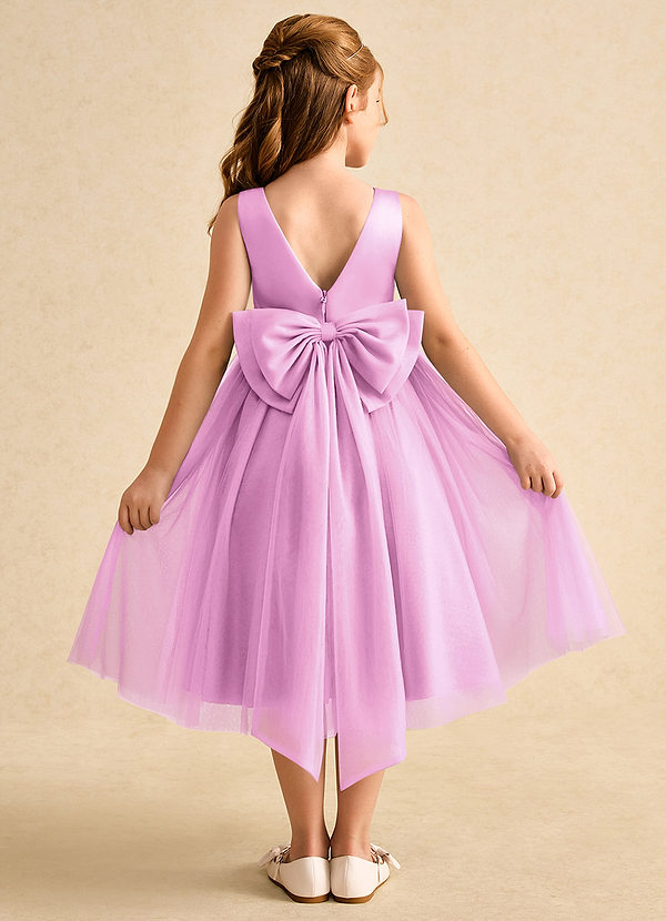 Azazie Winnie Flower Girl Dresses Candy Pink Ball-Gown Bow Tulle Dress image1