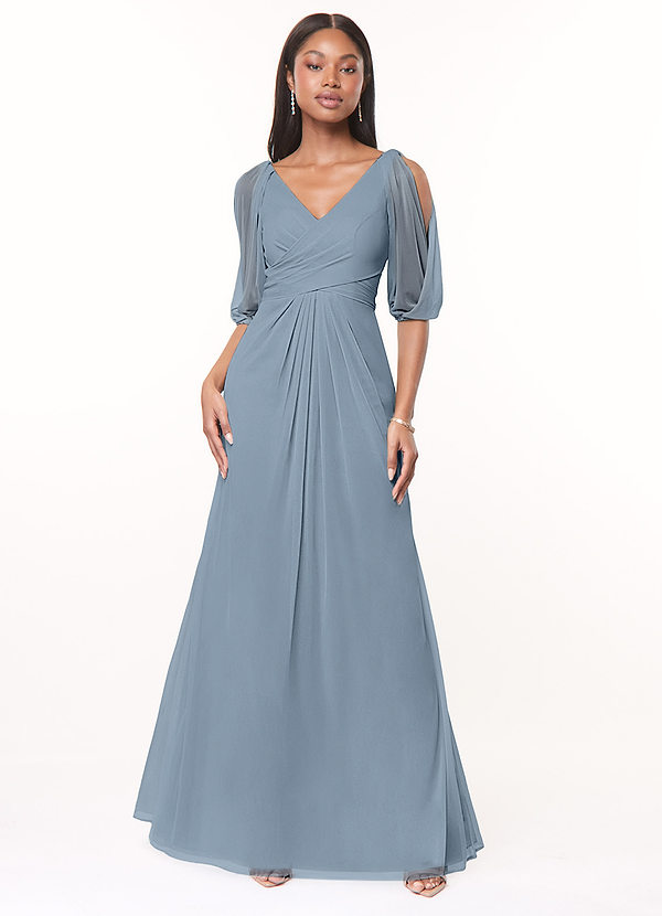 Dusty Blue Azazie Noelia Bridesmaid Dresses | Azazie