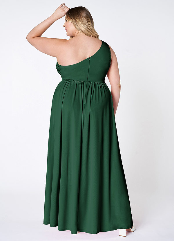 back On The Guest List Dark Emerald One-Shoulder Maxi Dress