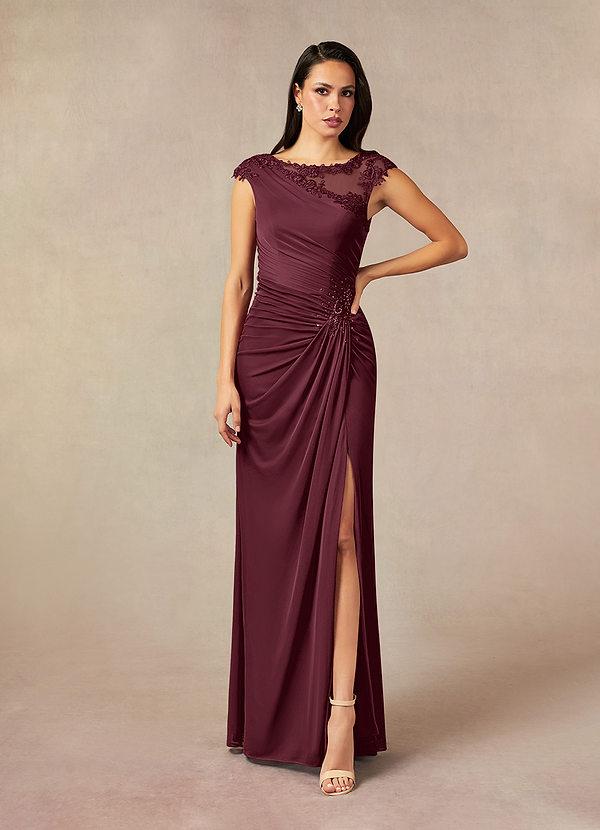 Quintina Tirante Espagueti Novio Gasa Vestido Cabernet