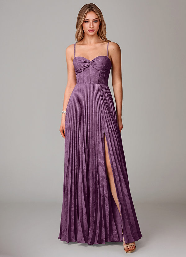 Azazie Akiko Bridesmaid Dresses Wisteria A-Line Sweetheart Neckline Floral Burnout Dress image1