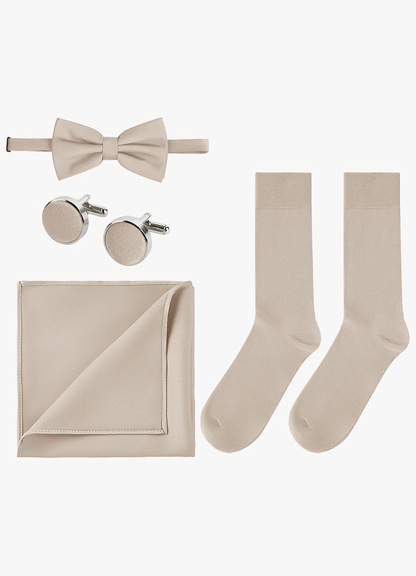 front Matching Color 4-Piece Stretch Satin Bow Tie Set
