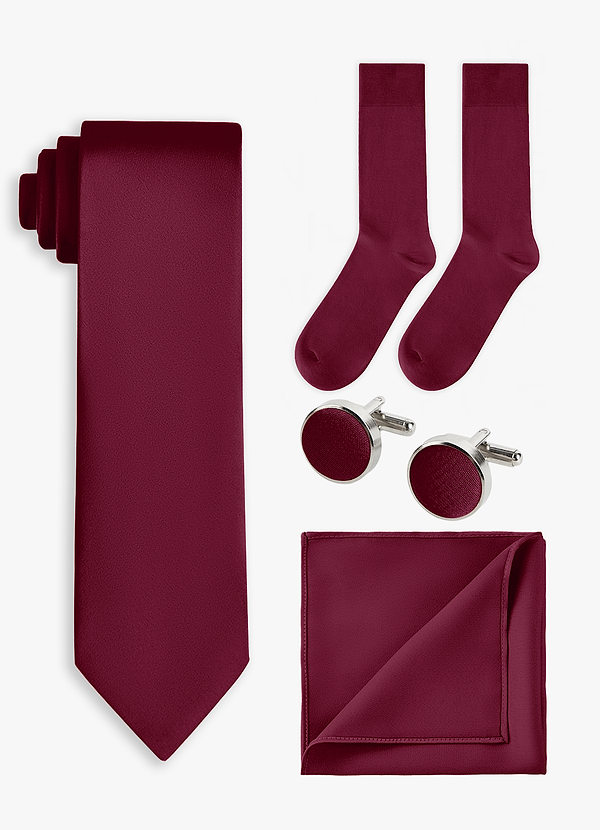 front Matching color 4-Piece Stretch Satin Wide Tie Set