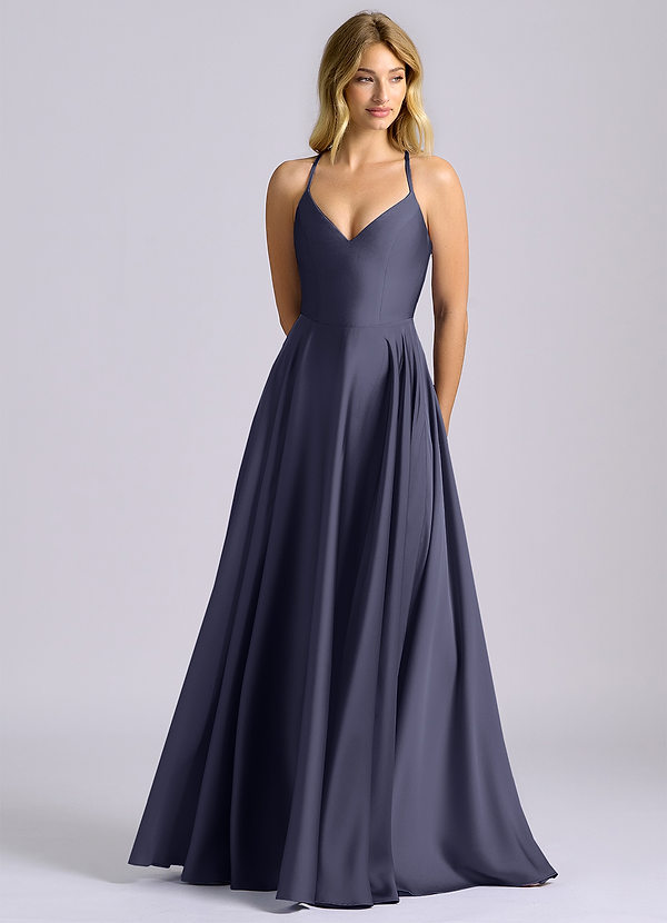 Azazie Truce Bridesmaid Dresses Stormy A-Line Stretch Satin Dress image1