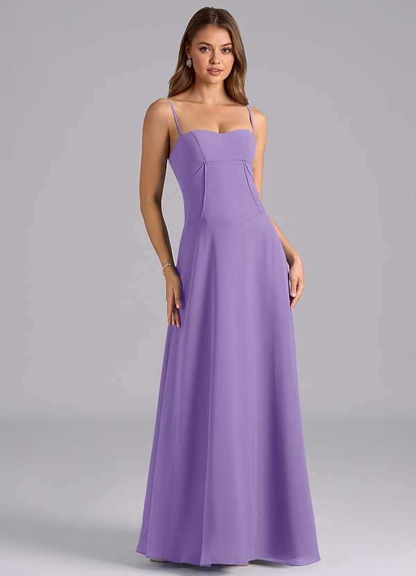 Azazie Valentine Bridesmaid Dresses Tahiti A-Line Corset Chiffon Dress image1