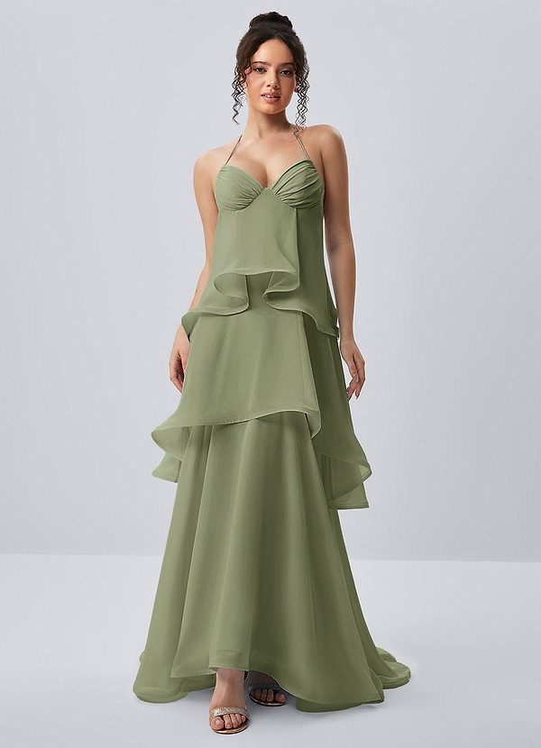 Eliaofen Pistachio A-line Chiffon Ruffles Prom Dress image1