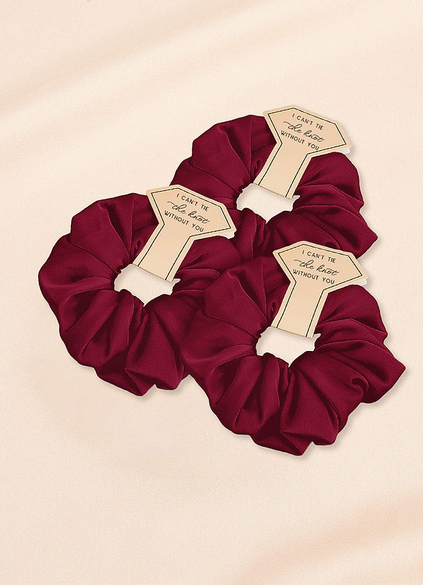 front Matching Color Bridesmaid Stretch Satin Over Size Scrunchies
